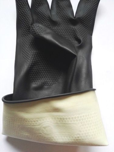 Fliesenlegerhandschuhe dicke Gummihandschuhe schwarz Latex robust Öl Säurefest 