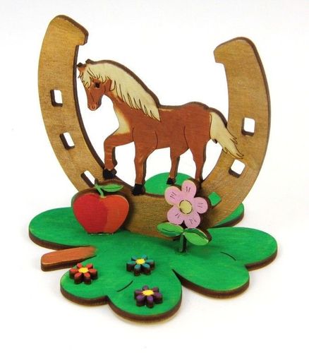 zum Kindergeburtstag Pferd aus Holz malen Verschenken Kreativ Set für Kinder 