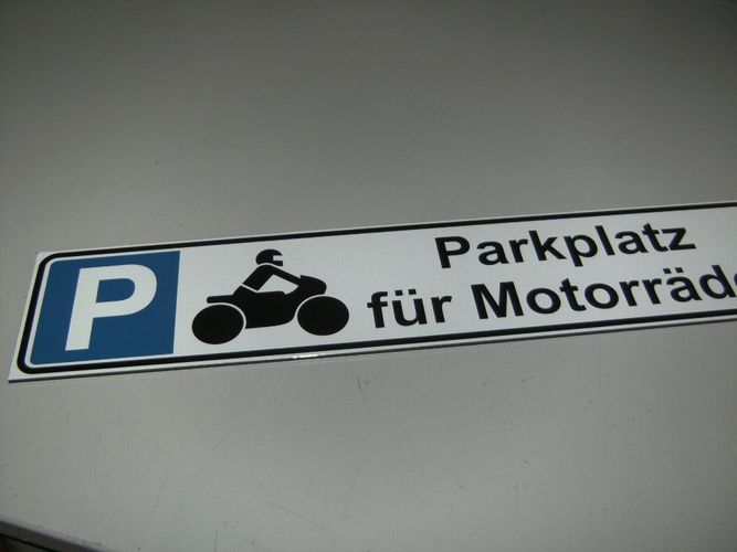 Parkplatz Grösse  520 x 110 x 4 mm Schild mit Logo Pferd 
