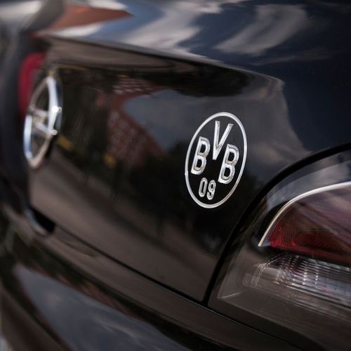 BVB Borussia Dortmund 3D Aufkleber Logo Autoaufkleber / Sticker silber 
