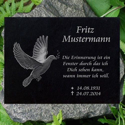 Grabstein Grabplatte Grabmal Grabschmuck Engel-10 ► Wunschgravur ◄ 30 x 20 cm 