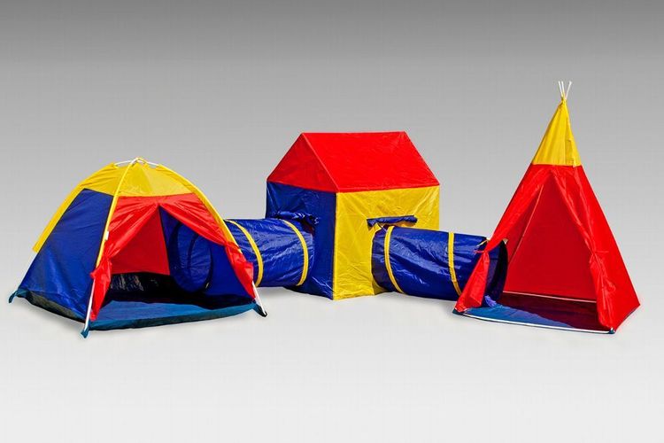 Kinderzelt Babyzelt Spielhaus Krabbeltunnel Spielzelt Tunnel Zelt Pop up 2 in 1L 