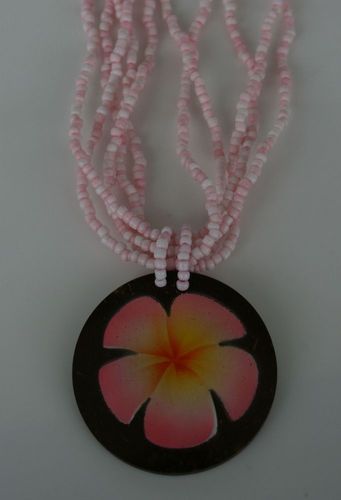 Hawaii Flower Anhänger mit Coco Kette 