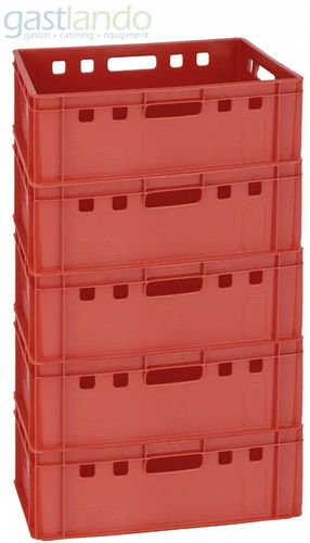 5x Stapelkiste rot E2 Transportwanne Transportkiste Lagerkiste Kunststoffkiste 