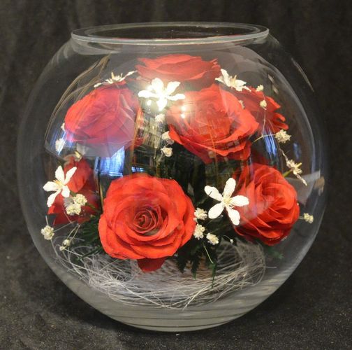 ewige echte Rose BLR 18cm 10Rosen Trockenblumen staubdicht Valentin Muttertag