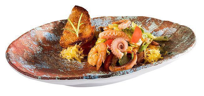 Schale für Seafood Teller Meeresfrüchte aus Melamin Ø 26 cm 