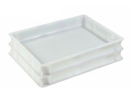 2 Stück Pizzaballenbox weiß Teigbehälter Stapelbox Teigbox 60 x 40 x 7 Gastlando 