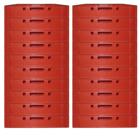 20 Stück Kiste für Metzger und Fleischer in Euronorm E1 Farbe Rot Gastlando 