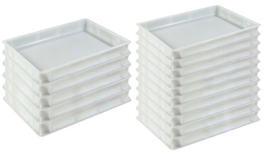 15 Pizzaballenbehälter weiß Teigbehälter stapelbar Teigbox 60 x 40 x 7 Gastlando 