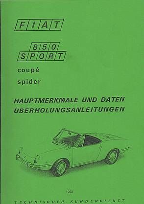 Fiat 850 Sport Coupé Spider Reparaturanleitung Montageanleitung Beschreibung