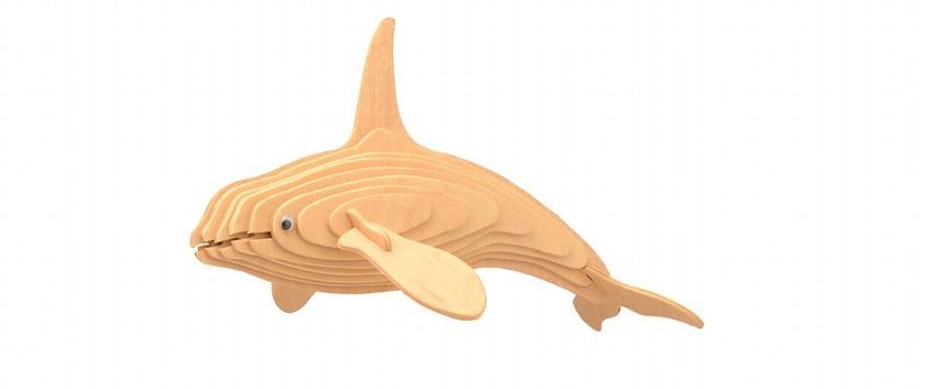 Delfin 3D Holzbausatz Delphin Wasser Unterwasser Steckpuzzle Tier Holzpuzzle Bau 
