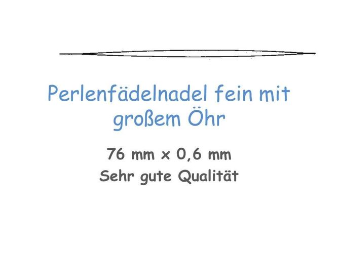 Perlenaufreih-Spezialnadel Perlenfädelnadel  Big-Eye-Nadel 115 mm 1 Stück 