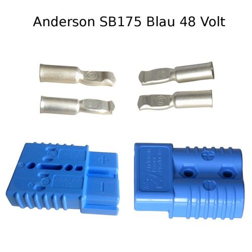 Anderson Batteriestecker SET Blau 48V SB175 Kontaktstifte 53,3mm²