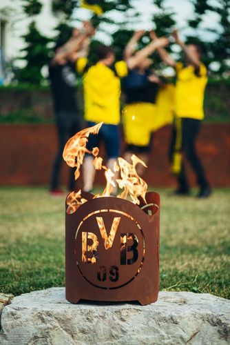 Feuerkorb Borussia Dortmund BVB 09 eckig Fussball Feuerstelle Echte Liebe BVB09
