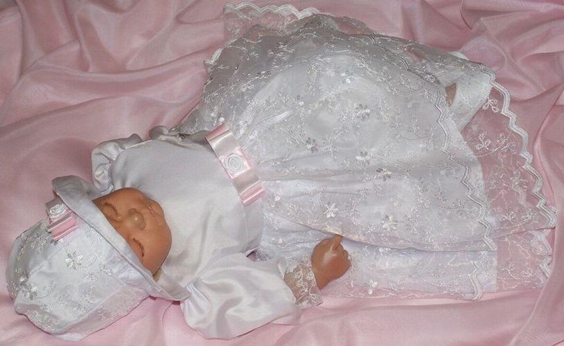 Taufkleid Festkleid Taufgewand Kleid Taufe Hochzeit Babykleid Nr.0CDK5 