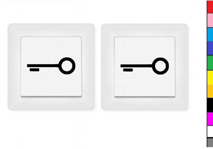 2x Schlüssel Aufkleber Schalteraufkleber Symbol Schalter sperren