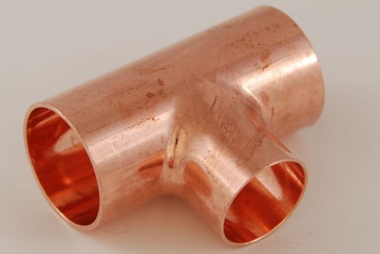 2x Kupferfitting Reduzier-T-Stück 35-28-28 mm 5130 Lötfitting copper fitting CU 