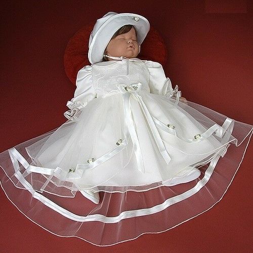 Nr.0ml8 Taufkleid Festkleid Taufgewand Kleid Taufe Hochzeit Babykleid 