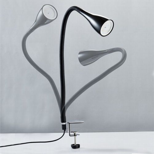 LED Klemm-Leuchte dimmbar Leselampe flexibel Tisch-Lampe schwarz 5W Licht DHL 