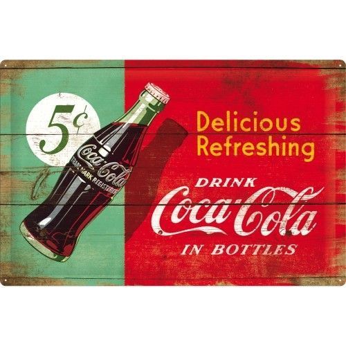 40 x 60 cm motivgeprägt Blechschild Coca-Cola Delicious refreshing