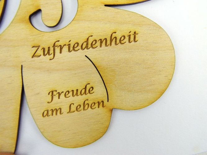 Hölzerne Hochzeit Personalisiertes Kleeblatt 16 cm Tischdekoration Holz 