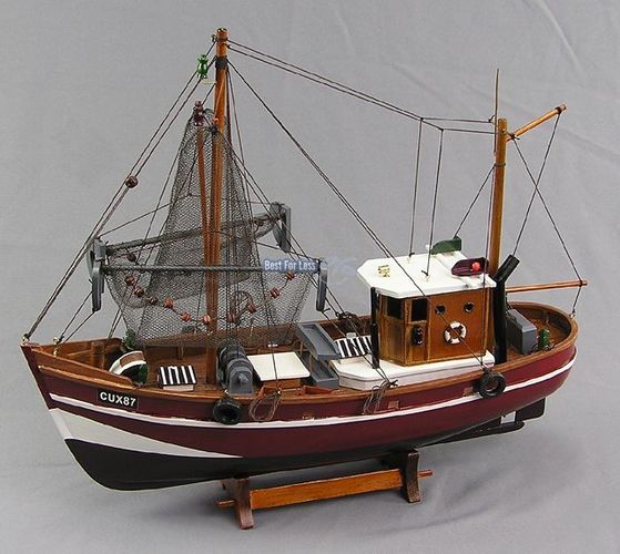 4462 Maritime Deko Krabbenkutter Fischkutter Kutter rot 16cm Boot 