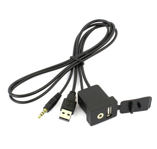USB AUX Einbau Buchse Klinke Adapter Kabel Verlängerung PC KFZ