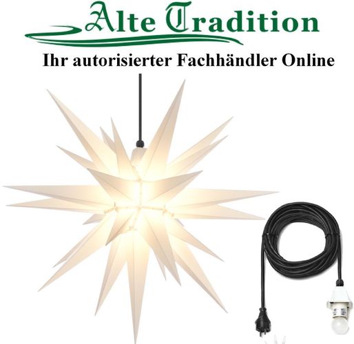 Herrnhuter Stern 68 cm weiß A7 Komplett, Kunststoff für Außen inkl Kabel  LED Sterne kaufen bei