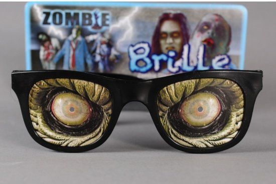 Halloween Hologramm-Brille mit Augen Partybrille Funbrille Zombie Glubschauge 