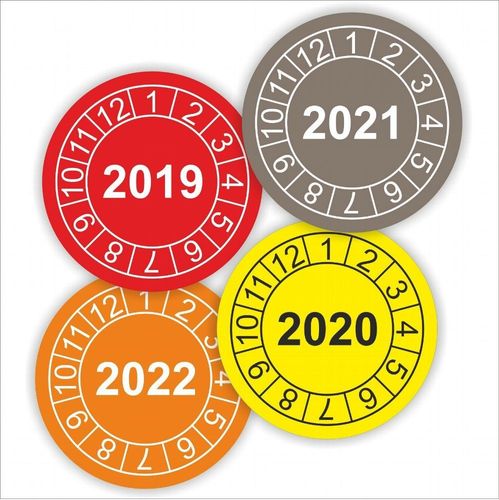 60 Stück Prüfplaketten Prüfetiketten 2019 2020 2021 2022 Plaketten Ø15/20/30mm 