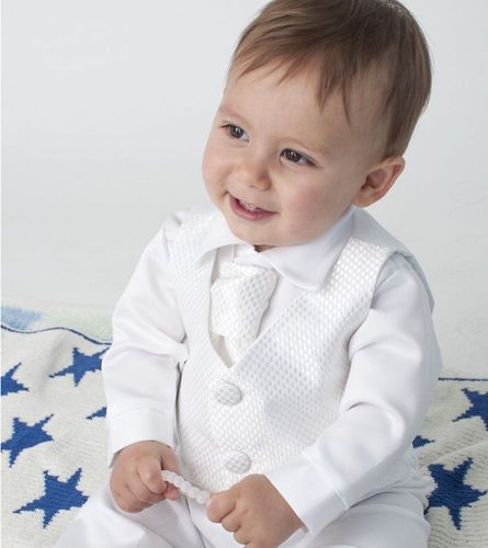 Taufanzug Festanzug Babyanzug Anzug Junge Baby Taufe SET weiß 