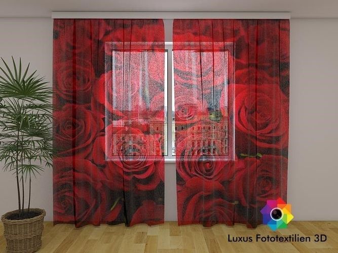 Fotogardinen aus Chiffon "Lilie" Vorhang mit Motiv auf Maß Fotodruck 
