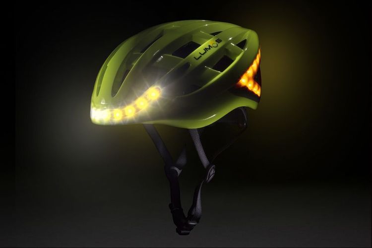 Lumos Fahrradhelm LED Helm Blinker Bremslicht Licht Remote Lime grün green 