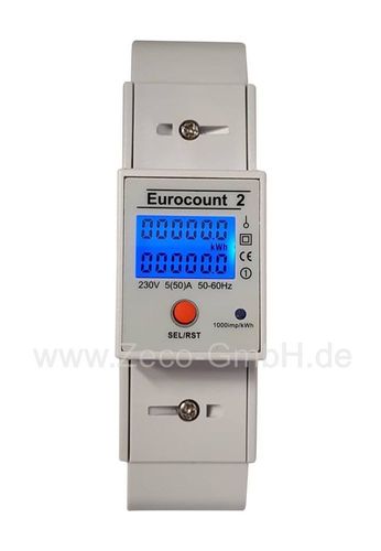 Zeco Eurocount2 LCD Wechselstromzähler mit Hintergrundbeleuchtung+S0 