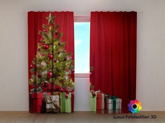 auf Maß Fotovorhang Fotodruck Fotogardinen "Weihnachtsdeko" Vorhang mit Motiv 