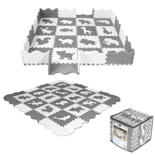 Puzzlematte Spielteppich Spielmatte  Kinderteppich Nestchen Nest 52-tlg mit Rand 