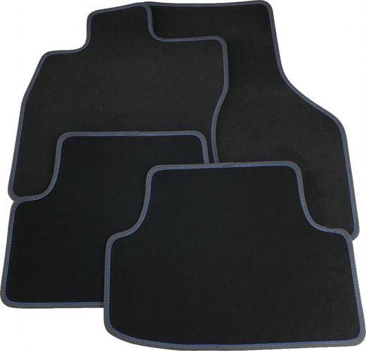 Fußmatten für Mini R56 in Velours Deluxe schwarz mit Nubukband farbig  kaufen bei