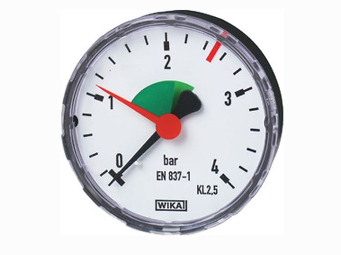 Wika Manometer 0-4 bar Anschluss hinten - unten Durchmesser 63 mm Anzeige  kaufen bei