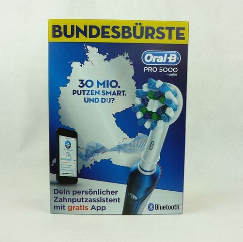 Braun Oral-B Pro 5000 Bundesbürste blau weiß elektrische Zahnbürste Bluetooth 