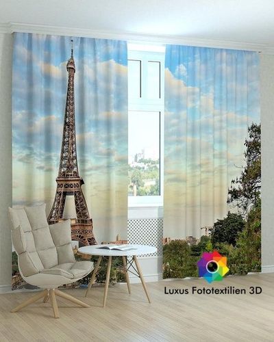 Fotogardinen "Paris" Vorhang 3D Fotodruck Fotovorhang Maßanfertigung 