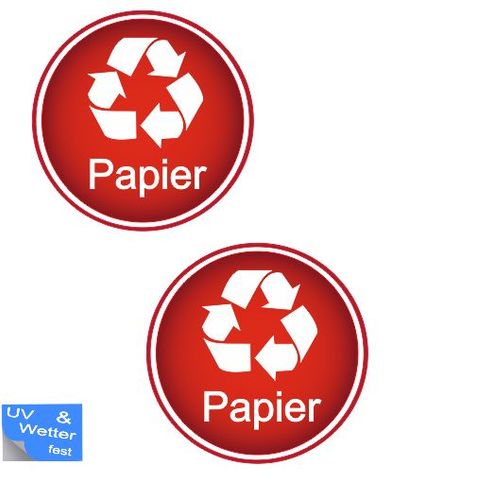 2 Stück Papier Müll Aufkleber Mülltonnen Mülleimer Aufkleber Abziehbild  (R7/1) kaufen bei