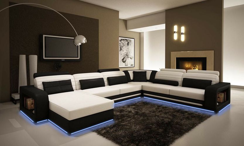 Multifunktions Couch Sofa Polster XXL Big Neu Sofa Eck Couchen Leder