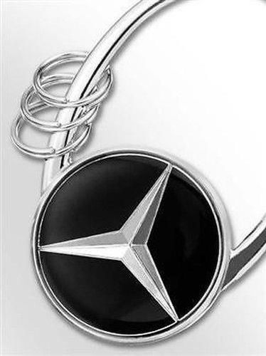 Mercedes-Benz Schlüsselanhänger  CLA-Klasse schwarz-silber Rindleder