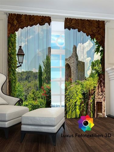 3D Fotodruck auf Maß Fotogardinen "Iris" Vorhang mit Motiv Fotovorhang