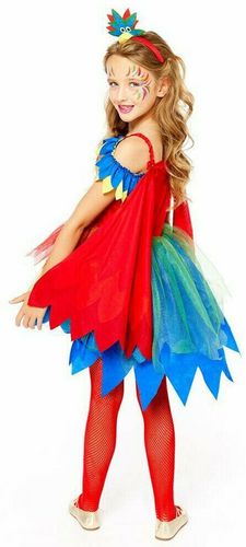 ★ Parrot Papageienkostüm Papagei Vogel Kostüm Kinder Mädchen Regenbogen 110-152 