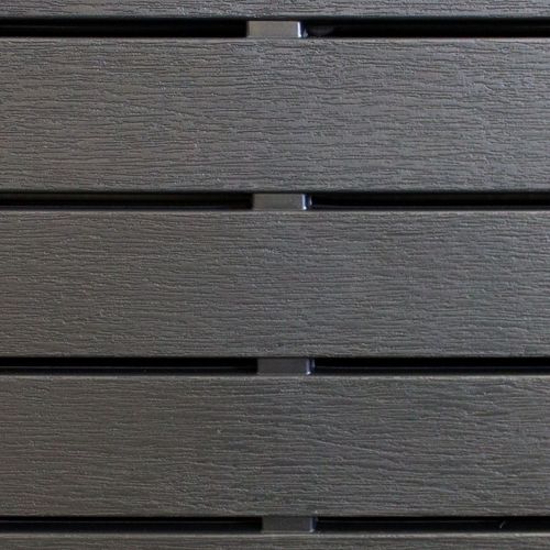 5tlg Balkon-/Gartengarnitur Klapptisch 79x72cm Grau 4 Stapelstühle Schwarz 