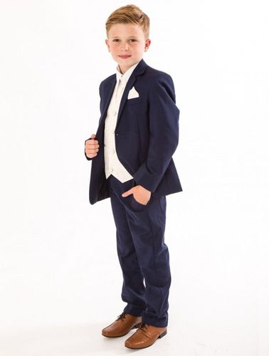 Jungen 5 Teilig Regular Fit Kinder Anzug für besondere Anlässe 1-14 Jahre 
