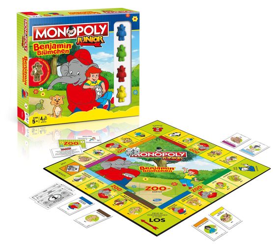Monopoly Junior Benjamin Blümchen Brettspiel Spiel Plüschfigur mit Sound 22cm 