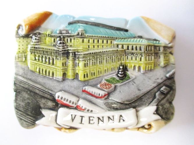 Wien Vienna Magnet Oper Glanzoptik Poly Souvenir Austria 
