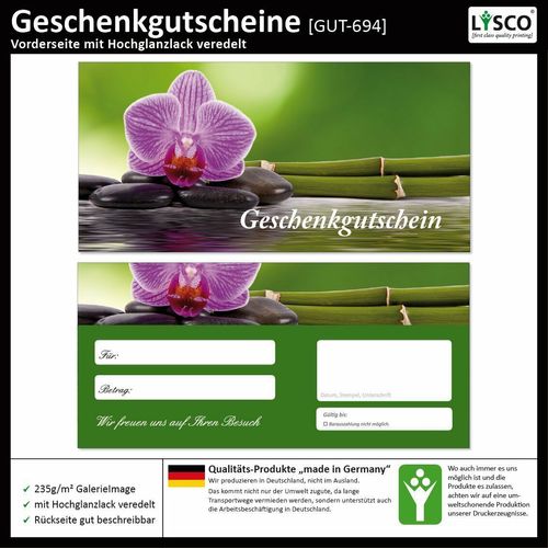 Orchidee-694 100 Geschenkgutscheine Gutscheine Erholung Spa Wellness Urlaub 